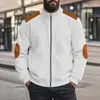 Chamarra Abrigo Amazon para Hombre de Peso Pesado Terciopelo Europeo Puntadas Cremallera Contrastante Manga Larga Otoño Casual