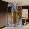 Divisória de Tela de Aço Inoxidável Estilo Chinês Novo de Luxo Leve Personalizada para Sala de Estar, Novo Modelo 2024, Moderno e Simples, De Frente para o Hall de Entrada
