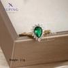 Anillo Abierto Ajustable Xuping Europeo y Americano Transfronterizo de Aleación de Cobre Galvanizado Color Oro de 14 Quilates Incrustado con Piedra Artificial Lujo Ligero