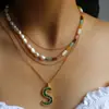 Collar Apilado de Cuentas de Colores para Mujer Piedra Amazónica Estilo Ins Nicho Elegante Moderno Collar de Perlas y Piedras de Colores Venta al por Mayor
