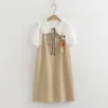 25027 Vestido Suit Coração Strb Verão 2025 Novo Doce Gola Boneca Japonesa Vestido