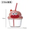 Taza de Vidrio con Popote de Dibujos Animados Lindos, Mini Taza de Agua para Viajes de Verano, Taza Portátil Ton-Ton, Taza de Regalo de Apertura