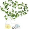 Venta caliente transfronteriza Cadena de luces de ratán con hoja de arce verde de fábrica Lámpara de Tigre trepadora de simulación Hoja de batata LED Rábano verde Lámpara decorativa de colores