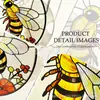 Atrapasol de Vidrio de Colores Abeja y Amapola, Decoración Redonda para Colgar en Ventana de Jardín, Exclusivamente para Suministro Transfronterizo, Adorno para Colgar en Jardín