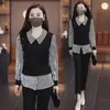Camisa falsa de dos piezas estilo occidental para reducir la edad, mujer, principios de Otoño 2023, popular este año, nueva, bonita, top pequeño, camisa pequeña