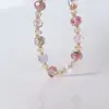 Pulsera de Cristal Brillante Rosa Claro Versátil Temperamento Joyería