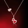Novo colar de cabaça Kirin feminino vermelho ônix branco fritillaria banhado a ouro rosa 18k pingente de diamante corrente de clavícula segura
