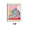 Pintura Decorativa Abstracta Geométrica Minimalista Moderna Blanco y Negro Transfronteriza Rostro Humano Picasso Arte de Entrada de Alta Gama Pintura Mural