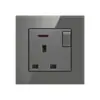 Hong Kong e Macau Exportador Vidro Cinza USB com Painel de Cinco Furos Fabricante Atacado Doméstico Duplo Transfronteiriço Multifuncional Tipo 86