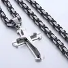 Pendente Cruzado de Aço Titânio Três Camadas Mais Vendido da Amazon Colar Hip-Hop Masculino Tendência Cubana Acessórios de Moda Versáteis