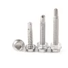 Tornillo autorroscante autorroscante hexagonal de acero inoxidable DIN7504K con cola de taladro hexagonal externa tornillo autorroscante autorroscante