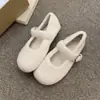 Zapatos Mary Jane grises peludos para mujer, nuevos zapatos de lana de estilo coreano para invierno, zapatos de algodón cálido de felpa de suela plana para mujer