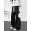 2026 Retro Americano Outono Novo Estilo Design Esportivo Senso de Cor Blocos de Cor Versátil Patchwork Solto Casual Calça de Moletom