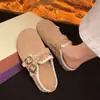 Sandalias planas cerradas tipo slip-on compatibles con falda, sandalias populares versátiles estilo Birkenstock retro con suela gruesa que aumentan la altura, nuevo modelo de otoño 2026