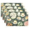 Jogo Americano de Linho Mais Vendido da Amazon Transfronteiriça Floral Decoração de Festa de Feriado Anti-Manchas Isolado Tapetes de Mesa Suprimentos para Casa