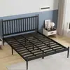 Cama moderna minimalista con estructura de hierro, cama doble reforzada de 1,8 m, cama de hierro forjado estilo nórdico, cama de hierro plegable, cama individual de 1 m