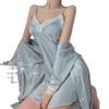 Doce princesa estilo sexy camisola renda sling primavera e outono pijamas femininos verão gelo seda puro desejo estilo ins com almofada no peito