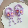 Accesorios para el Cabello con Borlas para Niños Goma para el Cabello de Bola para Niña Pequeña Círculo de Tendón Pequeño Intestino Círculo de Flores de Malla Lindo de Princesa