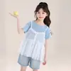 Tutu Elefantinho Roupas Infantis Camiseta para Meninas 2026 Chegadas de Verão Novo Top Falso Duas Peças Manga Curta Leve Respirável Meia-Manga Roupa de Verão