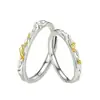 Árboles Marchitos Conocen Pareja de Primavera Anillos para Hombres y Mujeres Diseño de Nicho Ins Nueva Tendencia Anillos de Combinación de Personalidad Anillos de Moda Venta al por Mayor