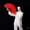 Abanico de Tai Chi, Abanico de Kung Fu, Abanico de Artes Marciales para Niños y Adultos, Hueso de Bambú Plástico Rojo Abanico de Baile
