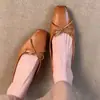 Primeiro Encontro Jifa Retro Francês Sapatos Vermelhos Individuais Femininos Novo Laço Bico Quadrado Ballet