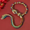 Produto Acabado de Corda Trançada Estilo Xizang, Corda Colorida Tecida à Mão, Corda de Mão de Fio de Algodão Estilo Étnico, Corda Tecida, Amigável à Pele e Não Desbota