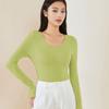 Roupas de Outono Meiyabi Femininas Finas Roupas Lábio Íntimo Roupa Íntima Térmica Sem Costura Camisa Base Body Justo Top Único
