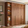 Novo guarda-roupa moderno minimalista com blocos de cor para quarto de casa, compartimento aberto de grande capacidade com portas de bater