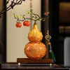 Adornos de Calabaza Baijiafu Caja de Regalo de Esmalte de Alta Gama Decoración de Sala de Estar Estilo Chino Regalo de Inauguración de Casa Nuevo Hogar para Líderes
