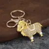 Colgante de cabra de esmalte de aleación, amuleto de animal estilo chino para bolso, llavero de coche, pequeño regalo auspicioso al por mayor