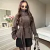 Chaqueta Corta de Mujer de Doble Botonadura Decorativa con Cuello Alto, Cinturón y Ajuste en la Cintura, Nueva Colección Primavera 2026 AliExpress Transfronterizo