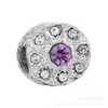Estrella de pedrería morada animal cuentas redondas de cristal aleación cuentas sueltas accesorios para pulsera DIY cuentas de agujero grande