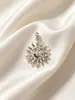 Colgante de Sol con Chapado en Oro de 18 Quilates que Conserva el Color Transfronterizo, Colgante Vintage del Dios Sol Incrustado con Diamantes, Accesorios para Joyería DIY, Suministro de Comercio Exterior