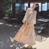 Falda de Retazos Retro de Nicho con Volantes para Mujer 2026 Atuendo de Vacaciones de Verano para Viaje Falda de Volantes Florales de Niveles Moderna para Mujer