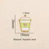 Accesorios de Acero Inoxidable con Goteo de Aceite para Joyería Transfronteriza Colgante Hecho a Mano DIY Accesorios para Pulsera Collar Pendiente Simple para Mujer