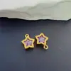 Pingente Casual Banhado a Ouro Estrela de Cinco Pontas com Zircônia de 10mm Pingente DIY Colar Pulseira Brincos Brincos e Outros Acessórios de Joia