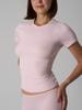 Ajuste para Todos Camiseta sin Mangas Top de Manga Corta con Cintura Camiseta Corta Transpirable de Color Puro con Cuello Redondo para Mujer