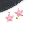 Estrella de Cinco Puntas de Acero Inoxidable con Goteo de Aceite Estrella de Esmalte de Doble Cara 7X8Mm Colgante DIY Chapado al Vacío para Preservación del Color Accesorios de Joyería
