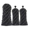 Golf cráneo negro remache funda de varilla de madera funda de varilla de empuje 1/3/5/UT varilla de madera semicircular protección de cabeza de varilla en forma de L