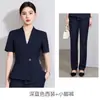 Recepção de Hotel, Salão de Beleza, Uniforme Profissional de Aeromoça, Blazer de Manga Curta de Verão, Saia Feminina, Conjunto de Duas Peças, Moderno