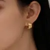 Venta al por mayor de fábrica Pendientes de rombos Celi estilo pequeño fragante pendientes de lujo ligero temperamento hebilla de oreja de acero de titanio pendientes que no se decoloran para mujer
