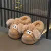 Pantuflas de algodón para niños de otoño e invierno, diseño de perro de dibujos animados, suela gruesa, para niños, suaves y antideslizantes, adecuadas para uso en interiores, también disponibles para niñas