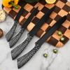 Set de Cuchillos de Cocina de Acero Inoxidable Cuadrado con Mango Inclinado Siete Piezas Mango de Pájaro Caja de Regalo