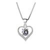 Pendente Versátil Simples de Zircônia em Forma de Coração Moda Cristal Prata Joias Europeias e Americanas Femininas Pingente de Coração Colar Atacado