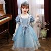 Meninas Primavera Outono Inverno forrado de lã Lolita Princesa Vestido Infantil Bonito Estilo Estrangeiro Vestido Bebê Aniversário Tutu Vestido