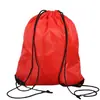 Bolsa de Poliéster Lisa com Cordão, Bolsa para Armazenamento de Presentes, Bolsa Promocional com Texto Imprimível, Estoque Pronto de Fábrica