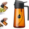 Frasco Spray de Vidro Personalizado de Venda Quente Transfronteiriça à Prova de Luz Verde Escuro Laranja Azul Cozinha Spray de Uso Duplo e Frasco de Óleo pour-in-one