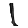 Tallas grandes 40-48 Europa y Estados Unidos comercio exterior transfronterizo otoño e invierno botas de mujer punta fina tacón alto hasta la rodilla H915