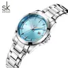 Reloj Sk Shengke de Acero Inoxidable Resistente al Agua K0213L para Mujer Moda Transfronteriza Nicho Reloj para Mujer Reloj de Dama